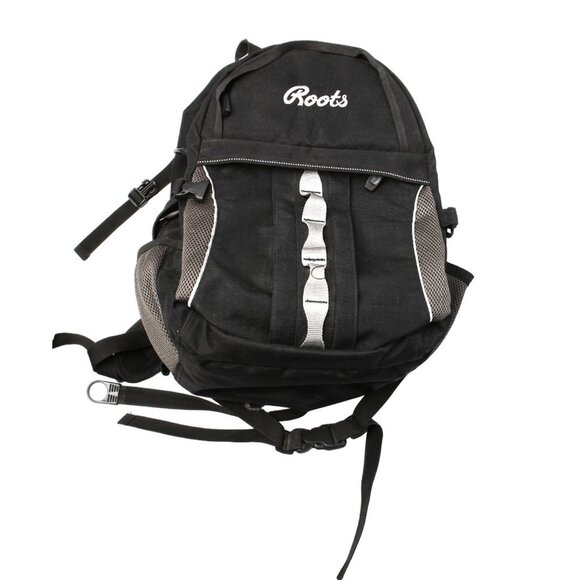 ROOTS Backpack Knapsack Bag Black Grey School Travel Hiking Outdoors Summer - Picture 13 of 13